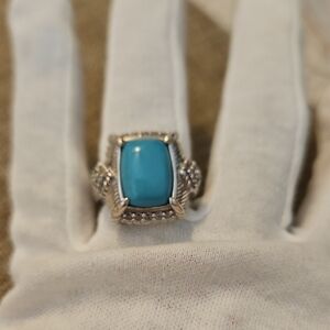 Judith Ripka Sterling Silver And Turquoise Ring 8